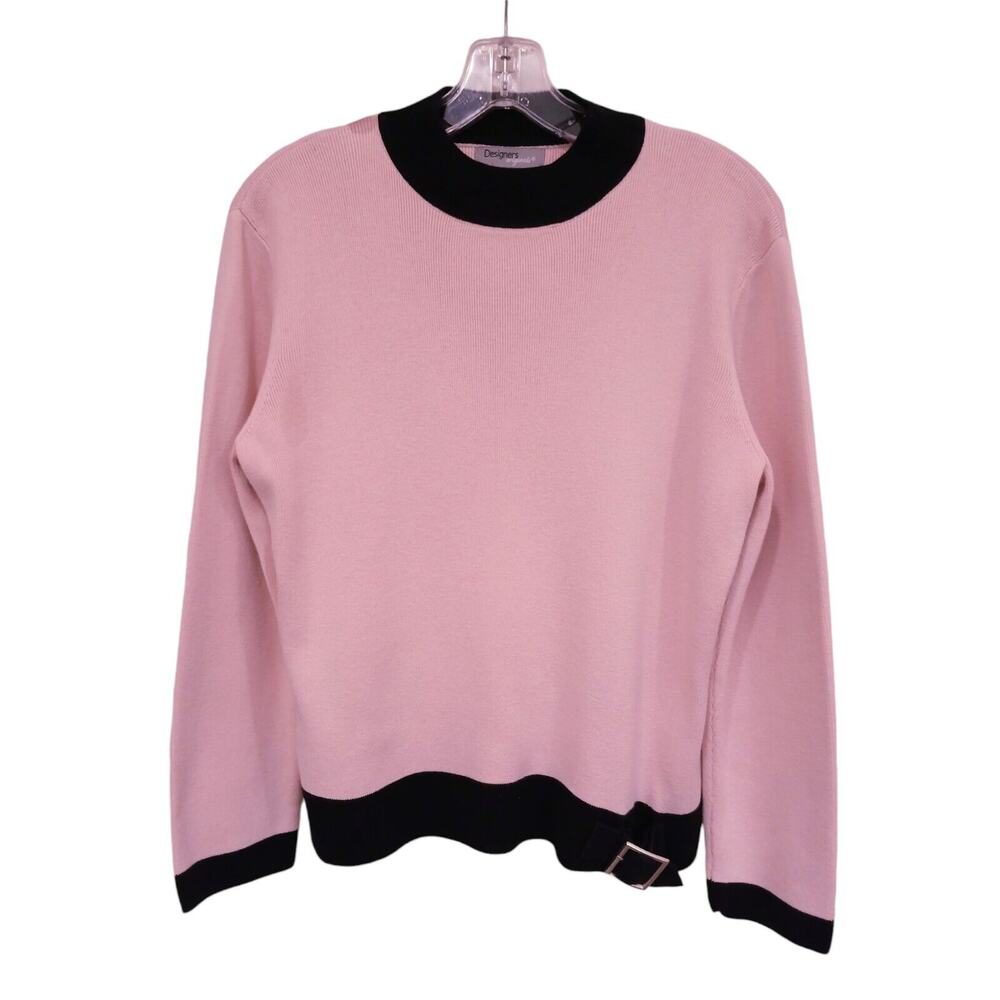Y2k Old Money Sweater Sz PL PINK Knit Pullover Corporate Chic Career Vintage